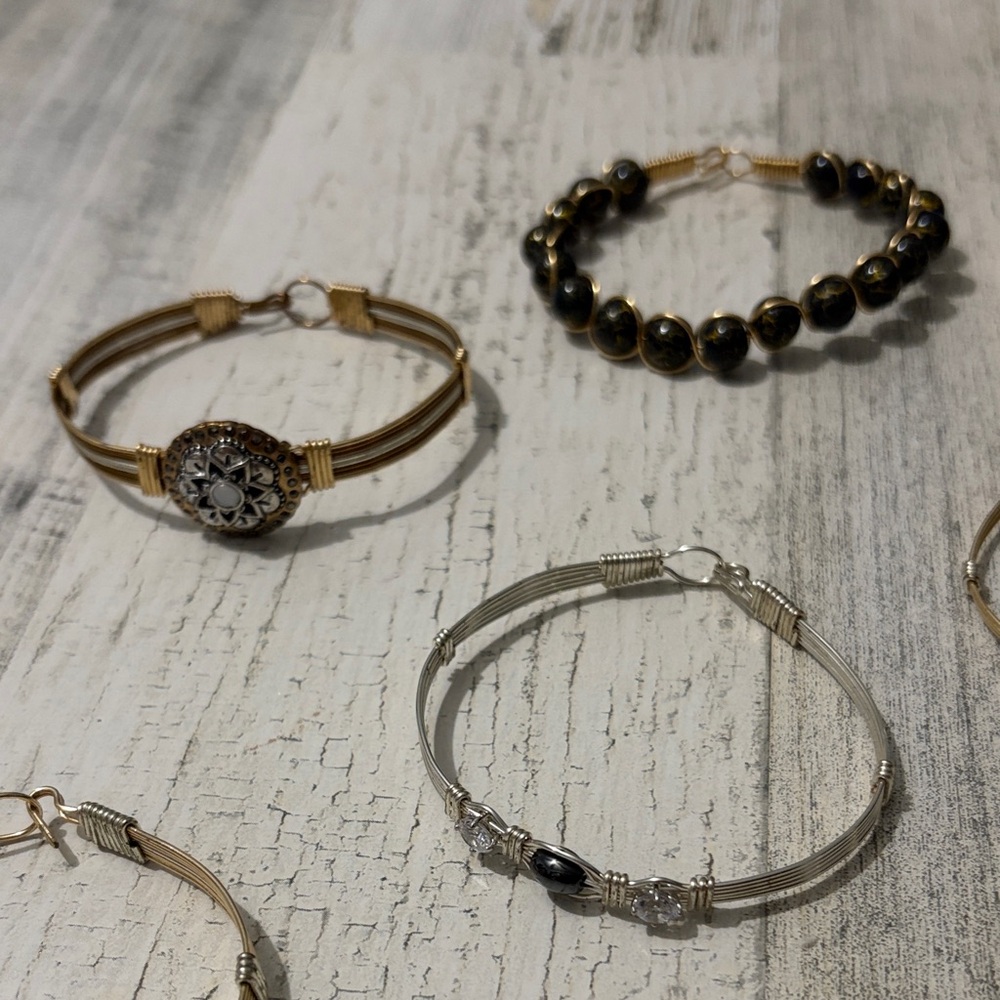 Elegant Gold and Silver Bracelet Set 11 total - Picture 9 of 13